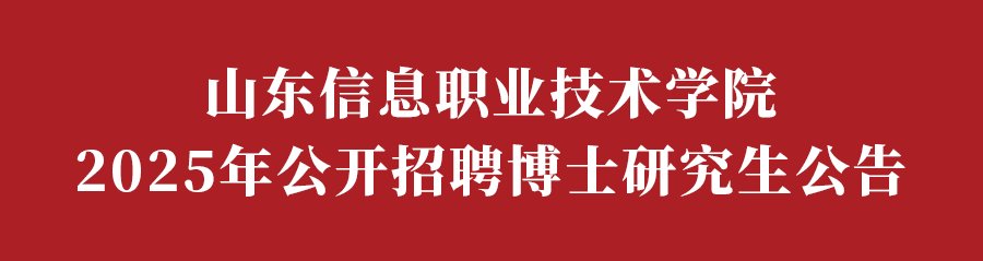 山东信息职业技术学院 2025年公开招聘博士研究生简章